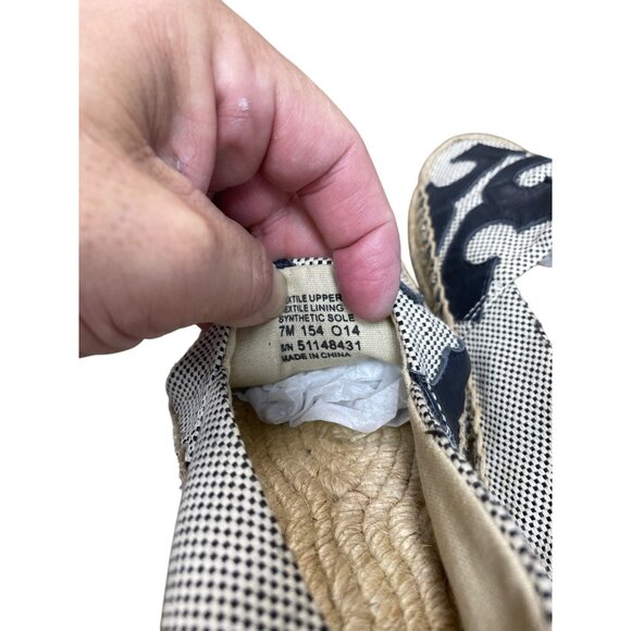 Tory Burch Womens Black white checkered espadrille flats shoes size 7M SKU 9353 - Picture 7 of 14